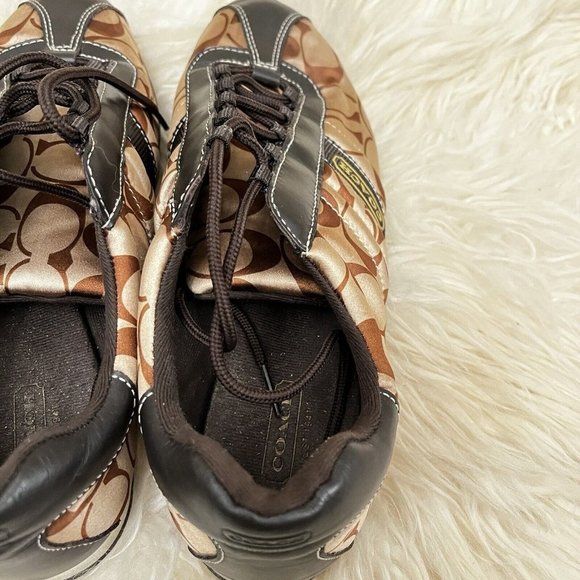 Vintage Y2k Coach Kirby Sateen Satin Monogram Signature Logo Sneakers Shoes 9.5 - Picture 5 of 7